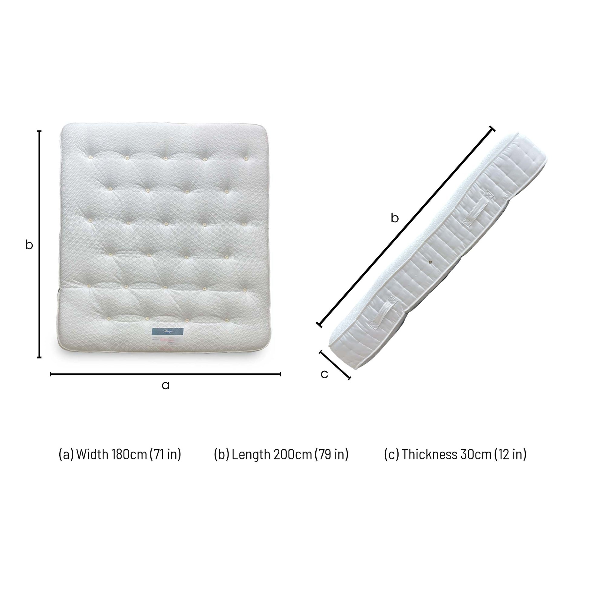 Dimensions for the Silentnight 4000 Pocket Memory Mattress (Super King).