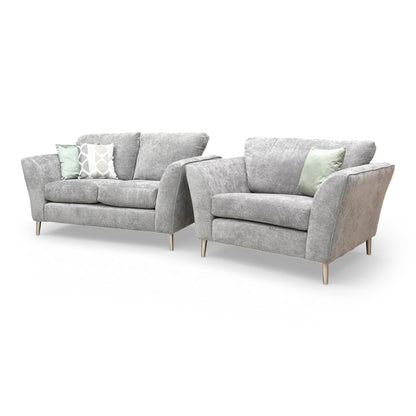 View of the matching Lana love chair, designed for cozy seating and to complement the 2-seater sofa in a modern interior.