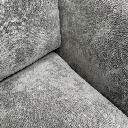 Close-up of the Kingston grey fabric on the Lana sofa set, illustrating the durable material and quality stitching.