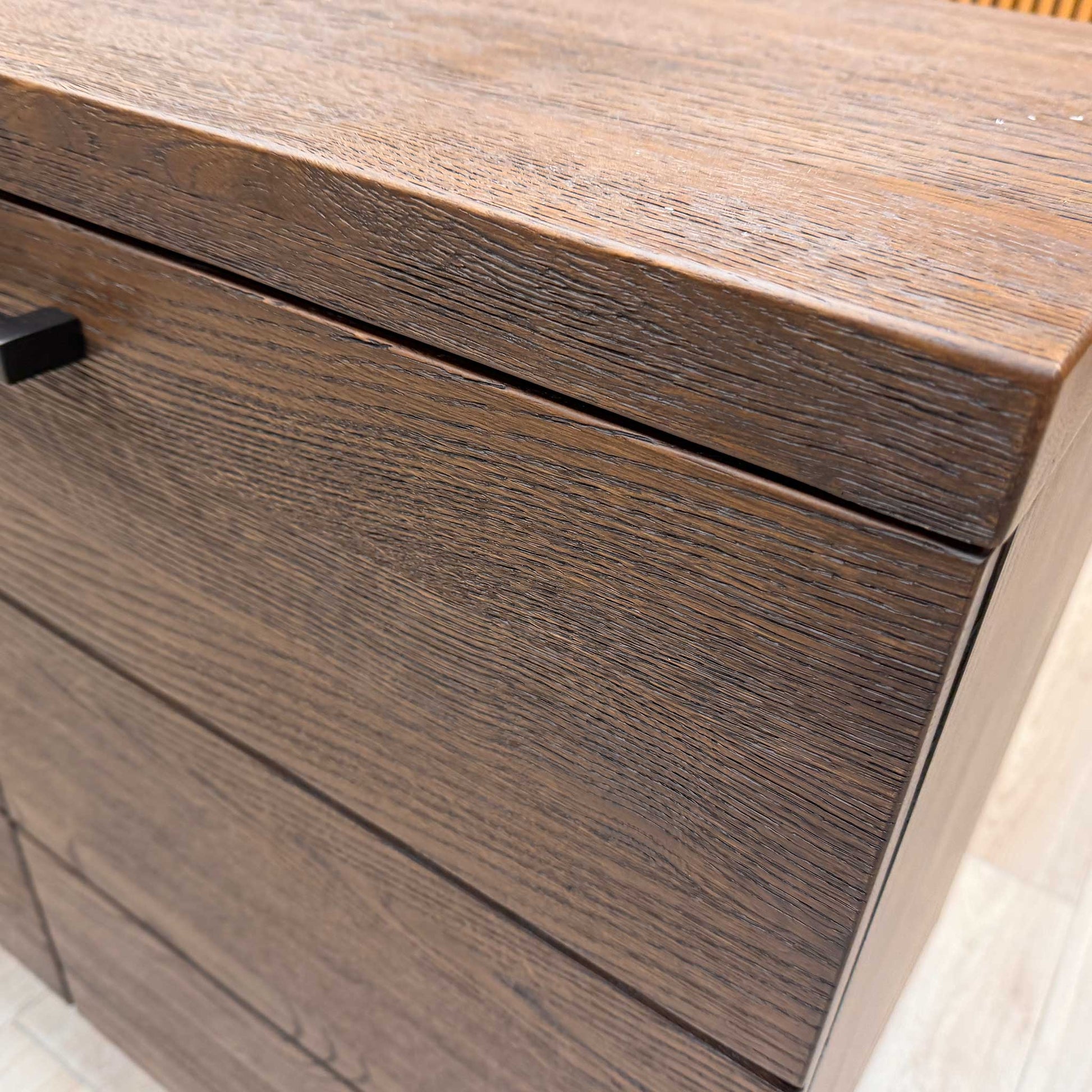 Close-up of the door handles and joinery, highlighting the high-quality craftsmanship and traditional build of the Mars collection.