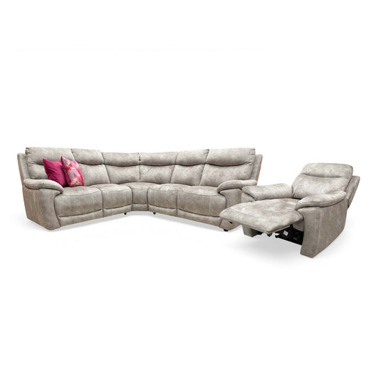 'Sloane' Marble Charcoal Grey Velvet Large 2 Corner 2 Sofa + Armchair