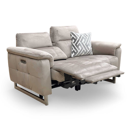 'Moet' 51014 Opulence Cedar Fabric 2 Seater Power Recliner Sofa with Telescopic Headrests