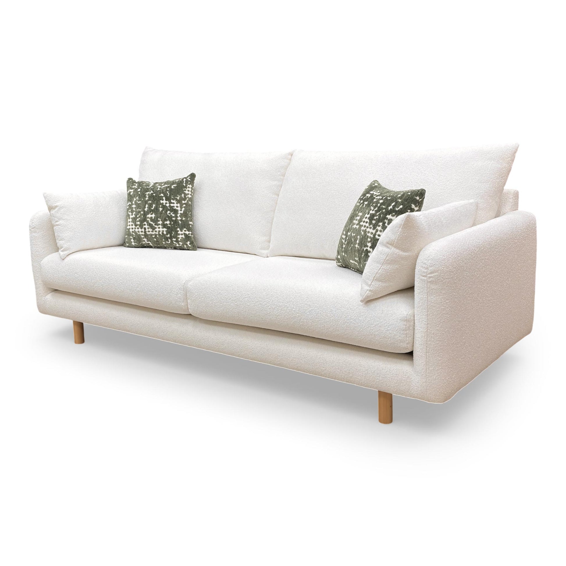 View of the sofa back and frame, illustrating the sturdy construction and low-profile design.