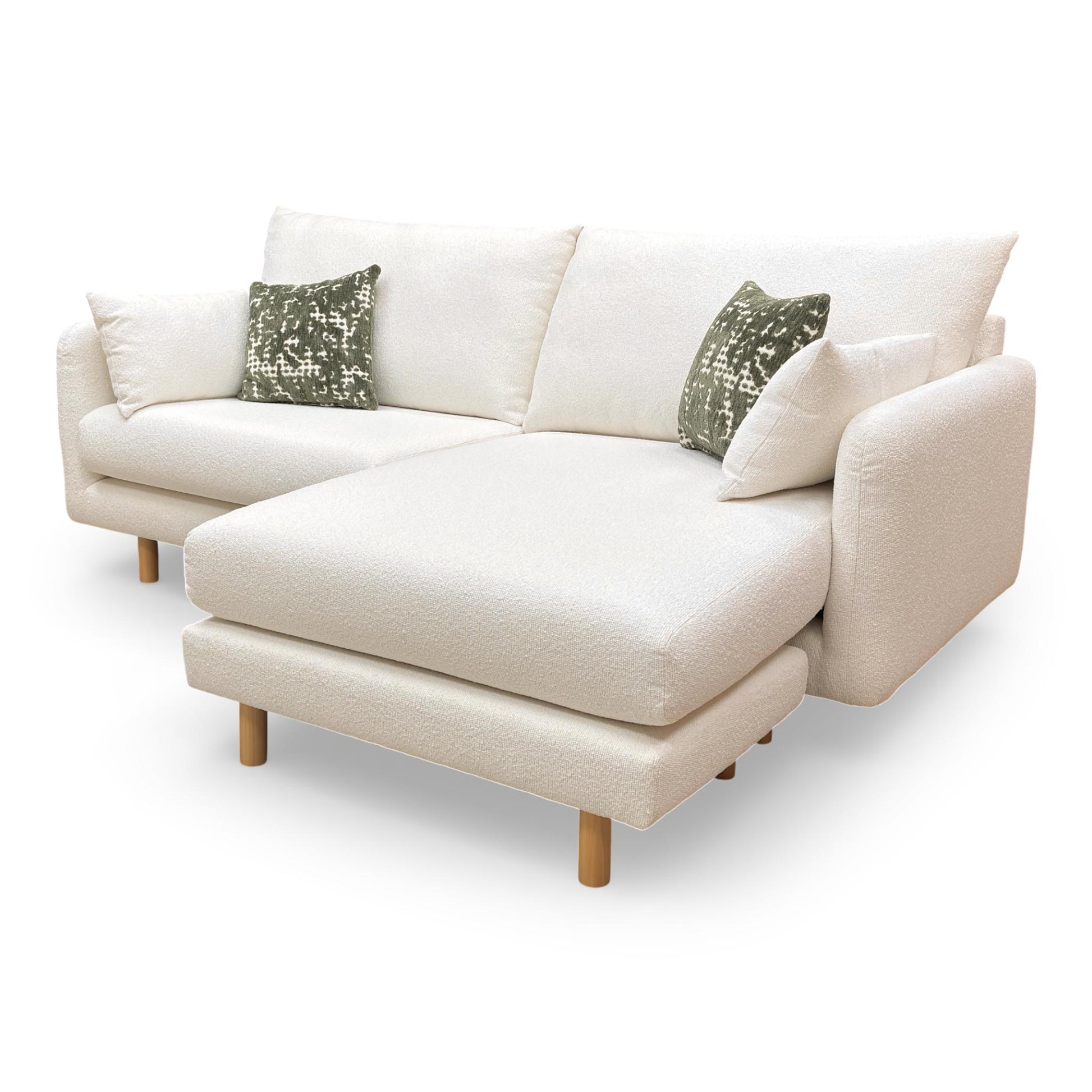 Side view of the 4-seater sofa with the lounger section attached, emphasizing the spacious seating area.