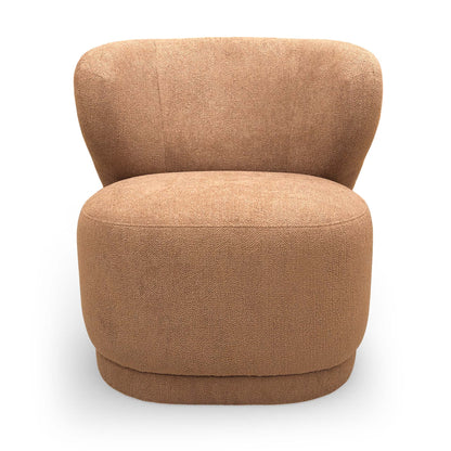 Detailed side profile of the Knox chair, emphasizing the clean lines and refined look of the woven fabric.