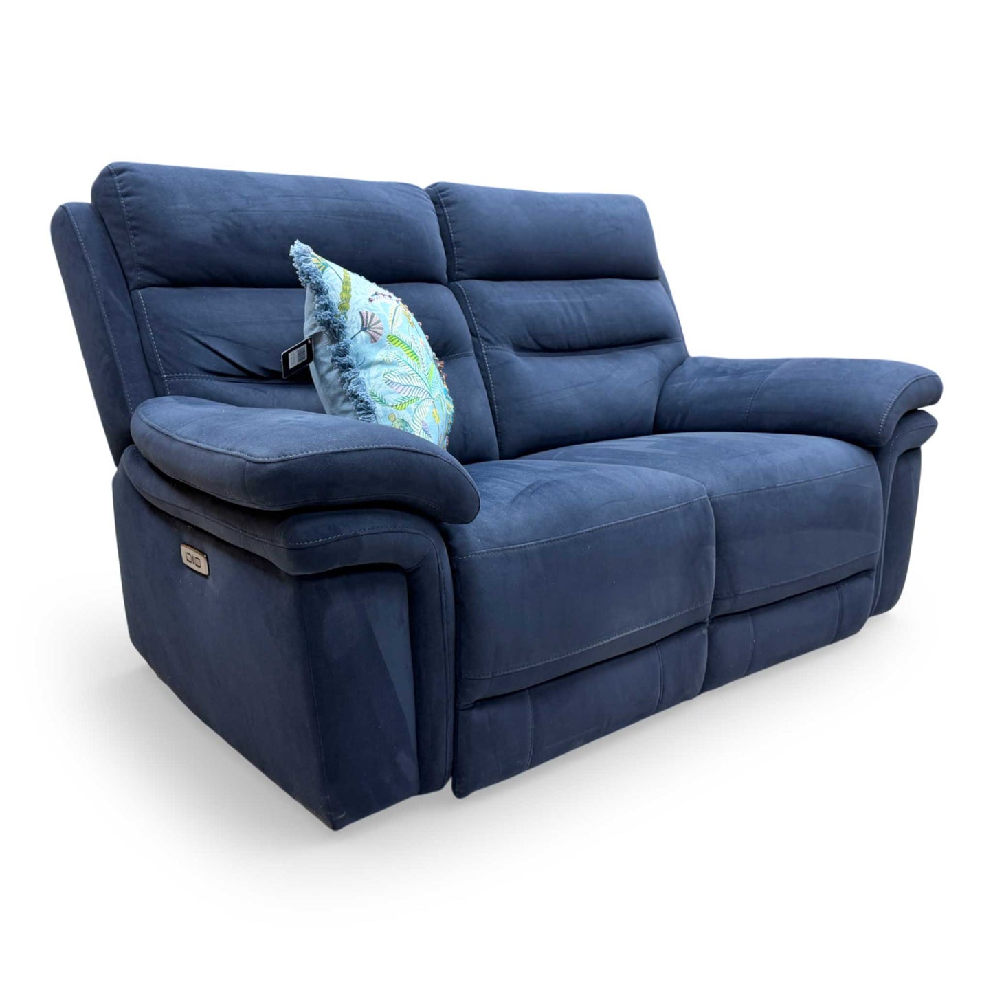 Side profile of the Berlin 2-seater sofa, highlighting its depth and cushioned armrest design.