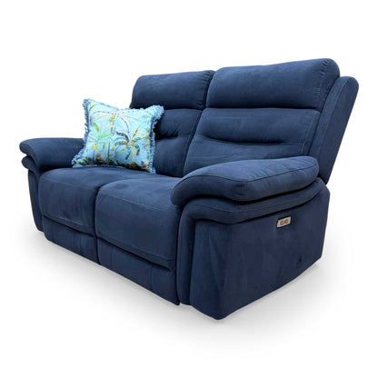 A side profile view showing the depth of the sofa when closed, highlighting the ergonomic curve of the back support.