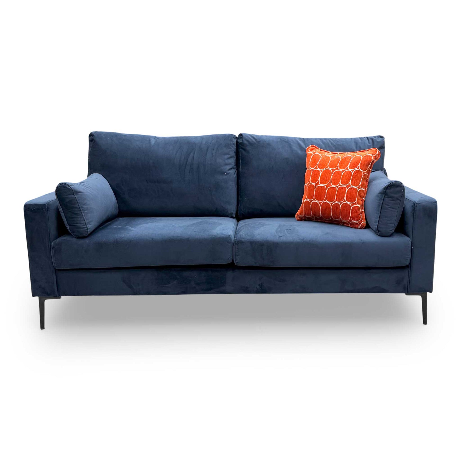 High-angle view of the ‘Wren’ sofa, emphasizing its compact 3-seater design suitable for modern living spaces.