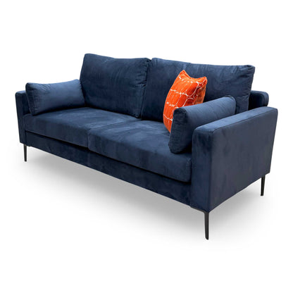 Rear view of the ‘Wren’ sofa, showcasing the clean lines of the formal back design.