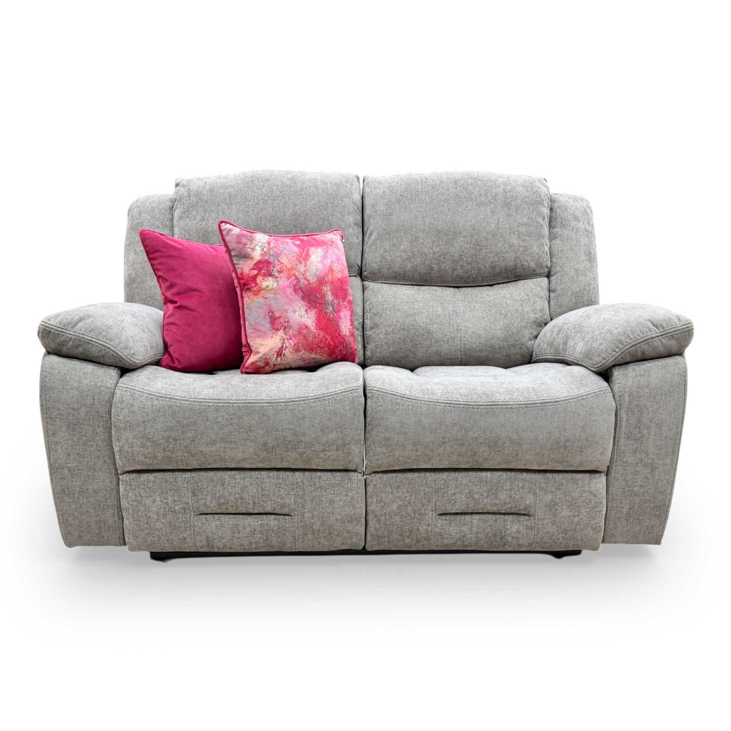 Detailed front view of the Weston recliner, showcasing the padded armrests and high-quality tight weave upholstery.