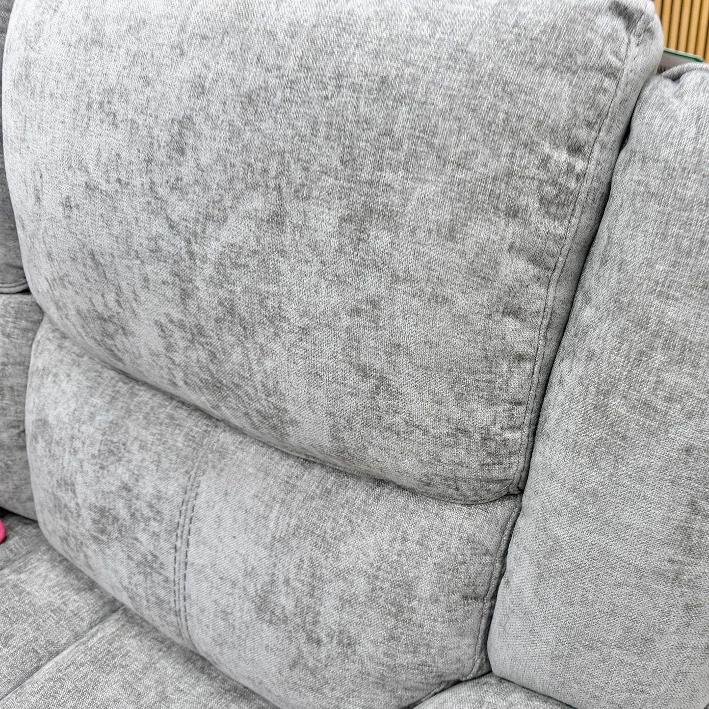 Close-up of the mocha fabric grain, highlighting the premium texture and wear-resistant quality of the Weston collection.