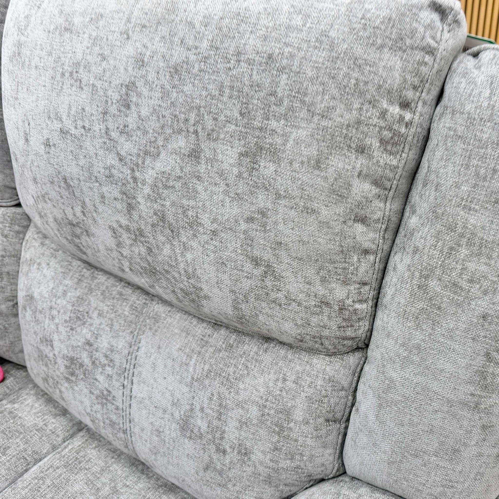 Close-up of the mocha fabric grain, highlighting the premium texture and wear-resistant quality of the Weston collection.