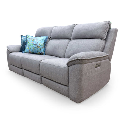 Back view of the 3-seater power recliner, showing the clean, fully upholstered finish from behind.