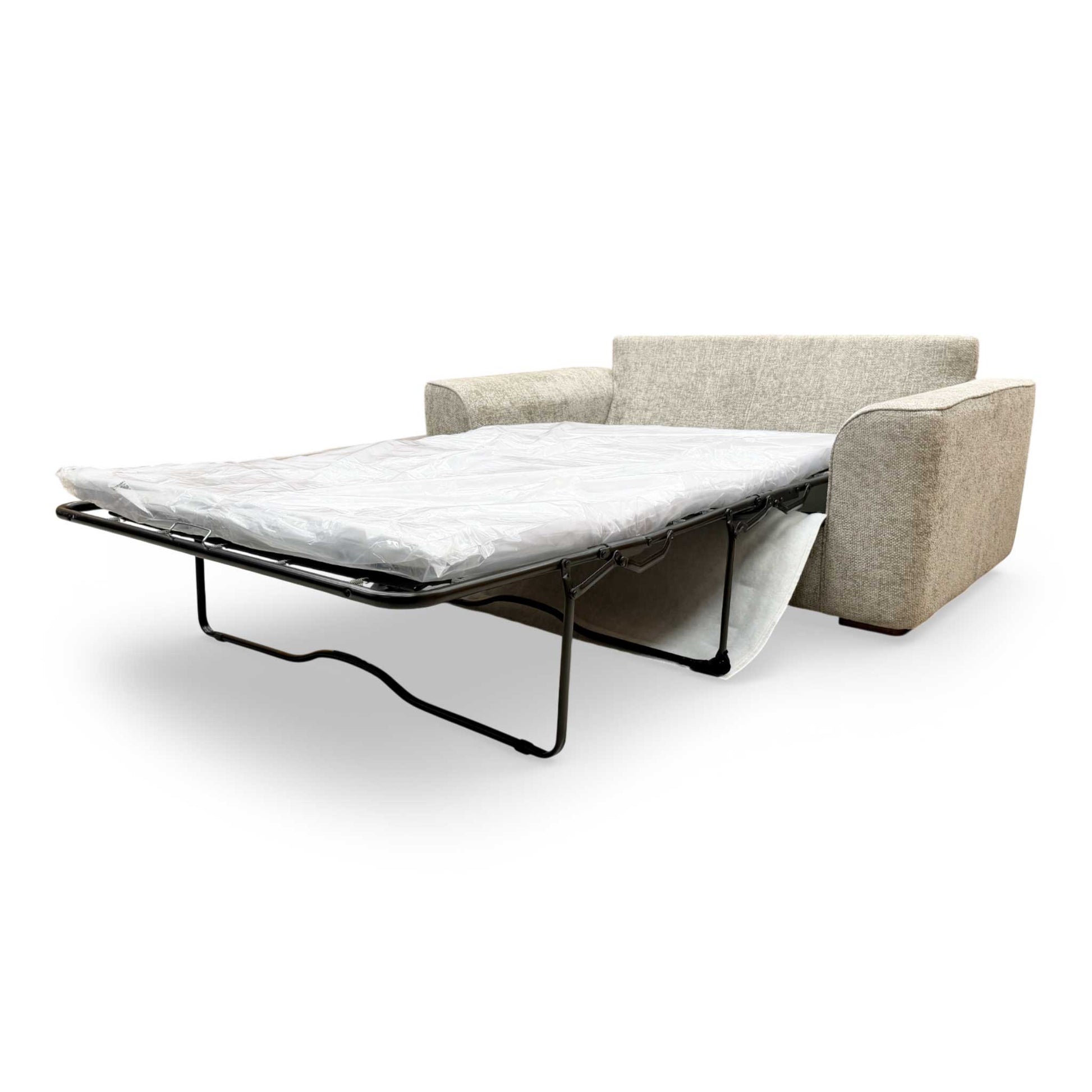 Top-down view of the seating area, showcasing the plush cushions and sleek armrests.