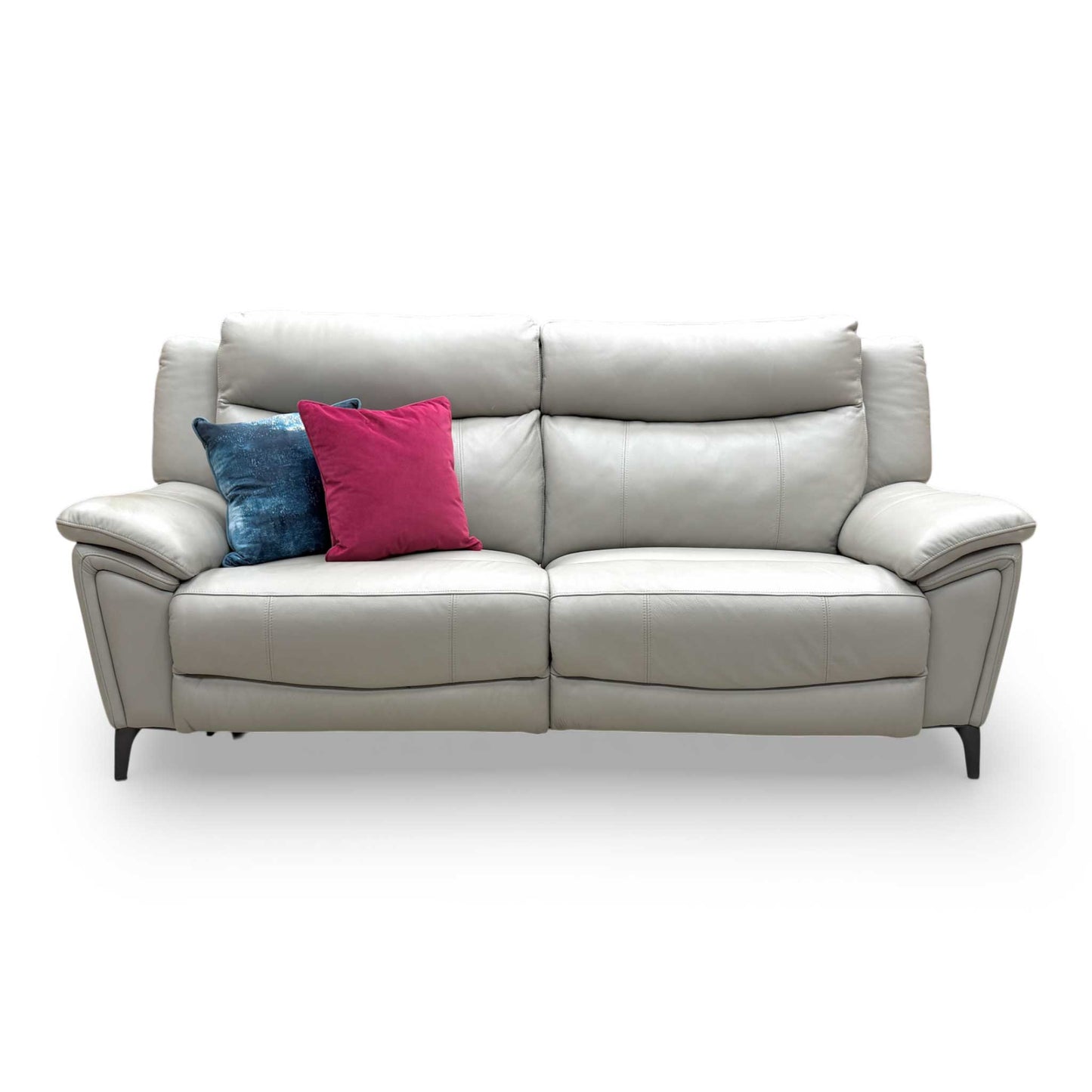 ‘Panache’ Lead Grey Cat-40/31 Leather 3 Seater Power Recliner Sofa