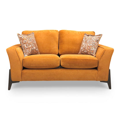 ‘Collins’ Almond Orange Towel Velvet 2 Seater Sofa