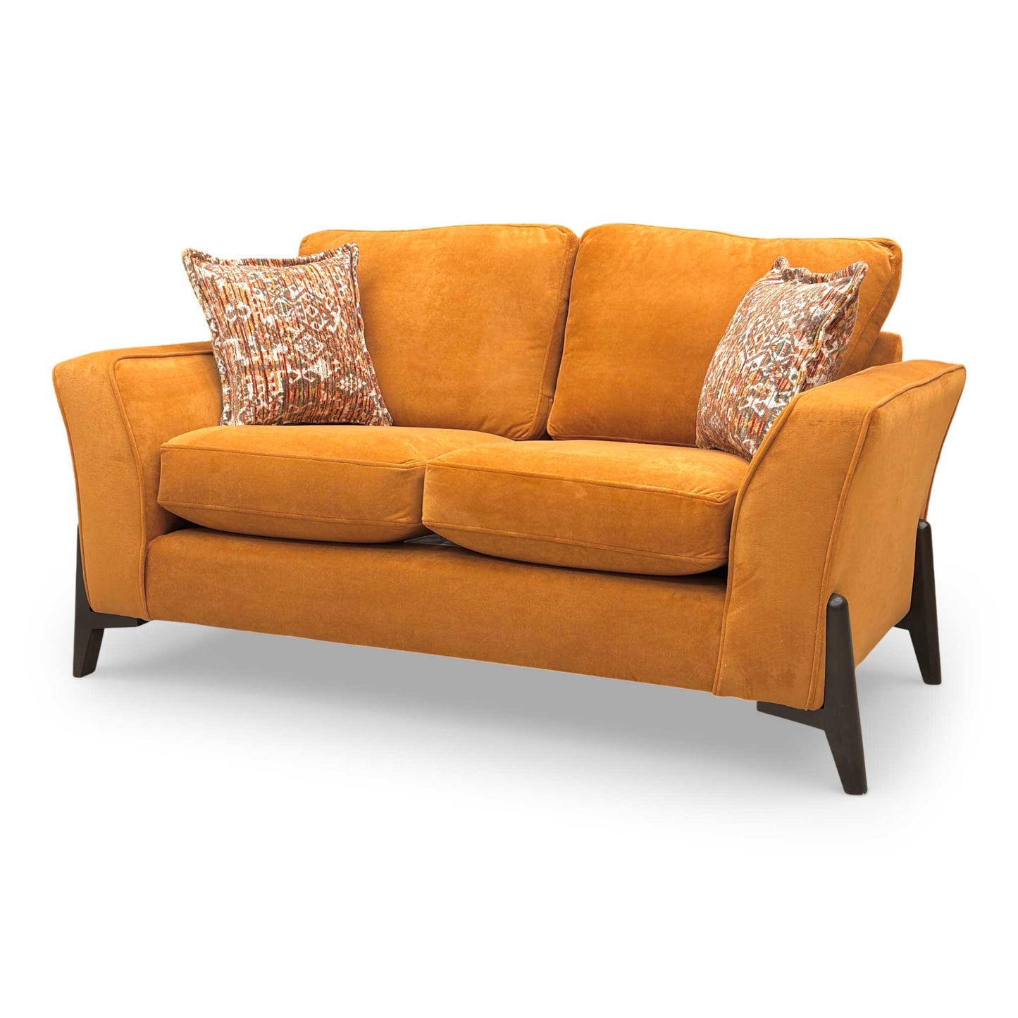 ‘Collins’ Almond Orange Towel Velvet 2 Seater Sofa