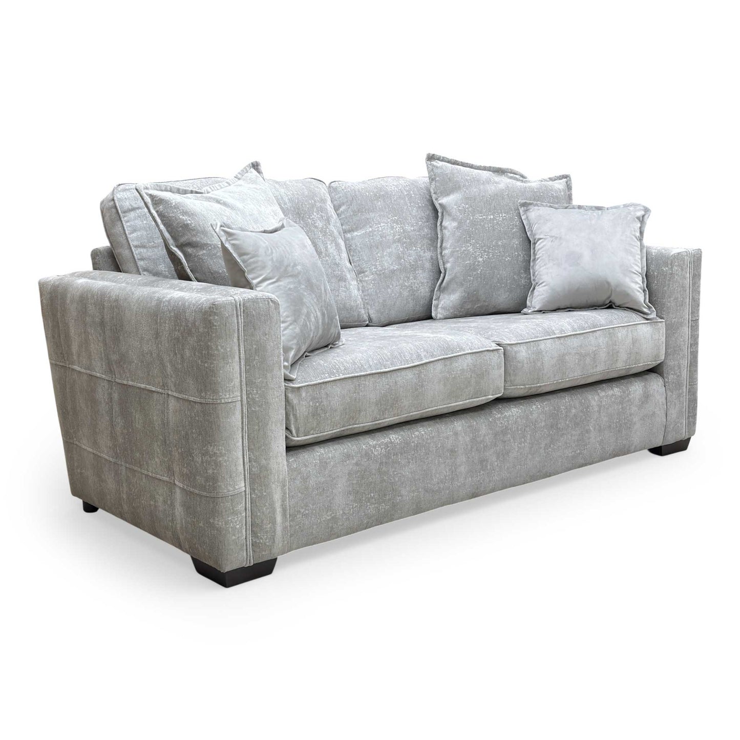 Front-facing view of the Thornbrook 'Chelsea' 3-seater sofa, upholstered in Meridian Truffle soft weave fabric with a structured formal back.