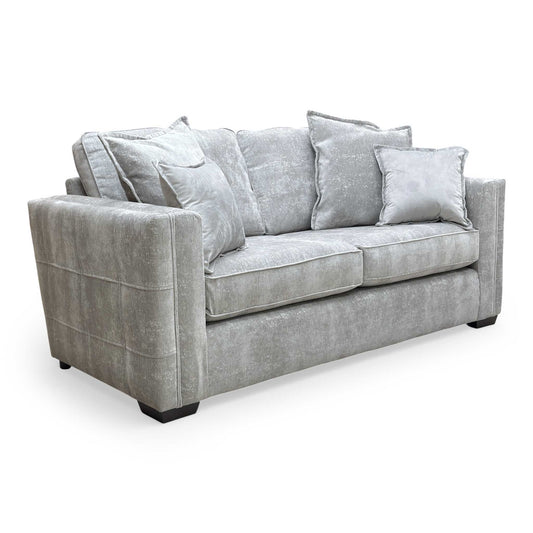 Front-facing view of the Thornbrook 'Chelsea' 3-seater sofa, upholstered in Meridian Truffle soft weave fabric with a structured formal back.