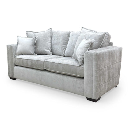 Profile view of the Chelsea 3-seater, showing the sturdy wooden frame construction and low-profile feet.