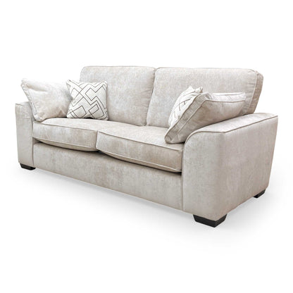 Angled rear view of the Harvey 3-seater sofa, emphasizing its clean lines and modern back style.