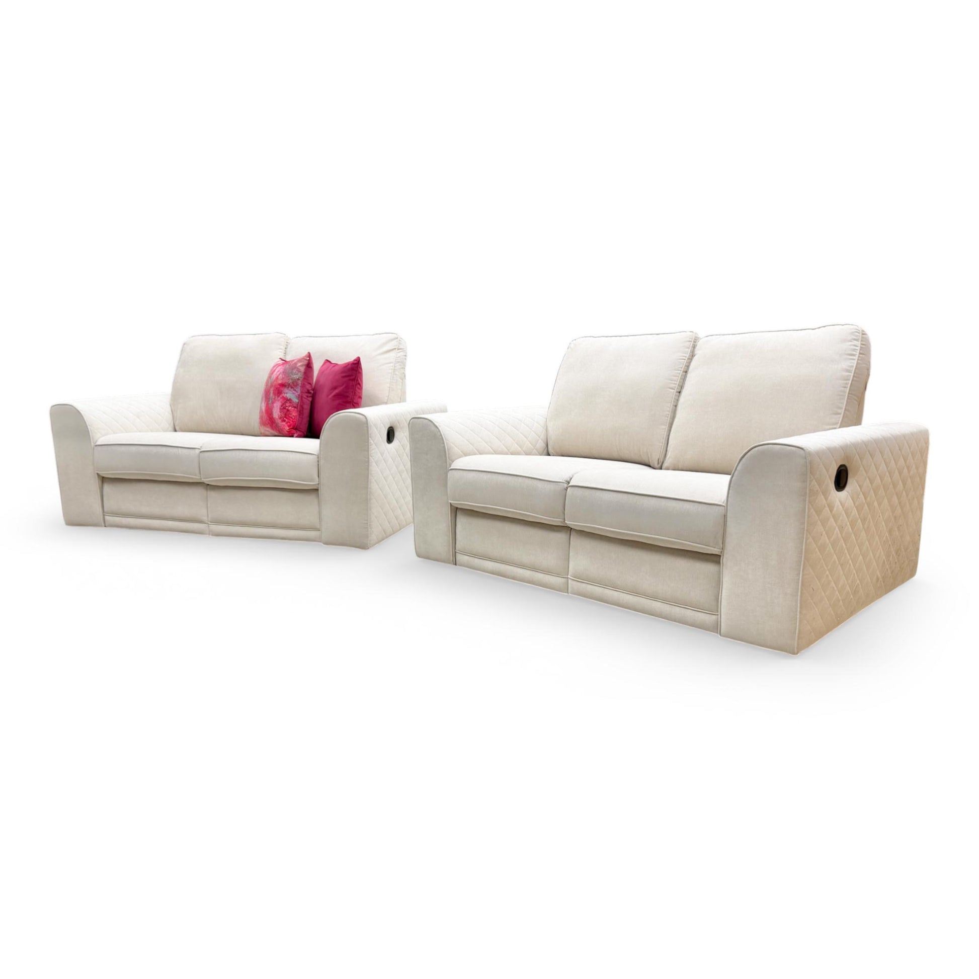 Angle View of the back cushions and headrests, emphasizing the thick padding and high-density foam for ultimate comfort.