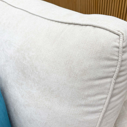 Close-up of the Cream Plaza Linen fabric, detailing the high-quality weave and warm, inviting tone.