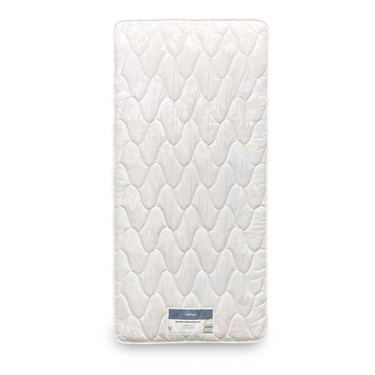 Full shot of the Silentnight Comfort Miracoil Memory Mattress in single size, showing the quilted top surface and premium finish.