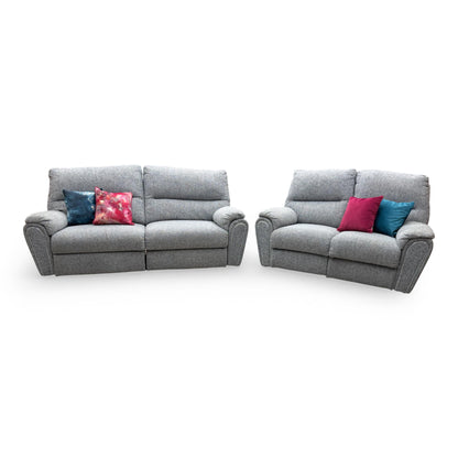 Frontal view of the 2-seater manual recliner sofa from the 'Willow' collection, featuring reliable manual controls for easy relaxation.