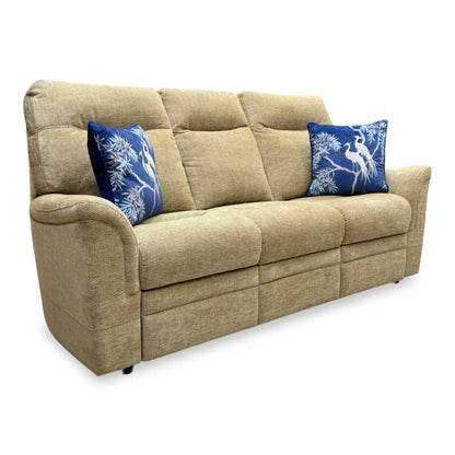 Parker Knoll 'Hudson 23' Mixed Weave Dark Beige Fabric 3 Seater Sofa