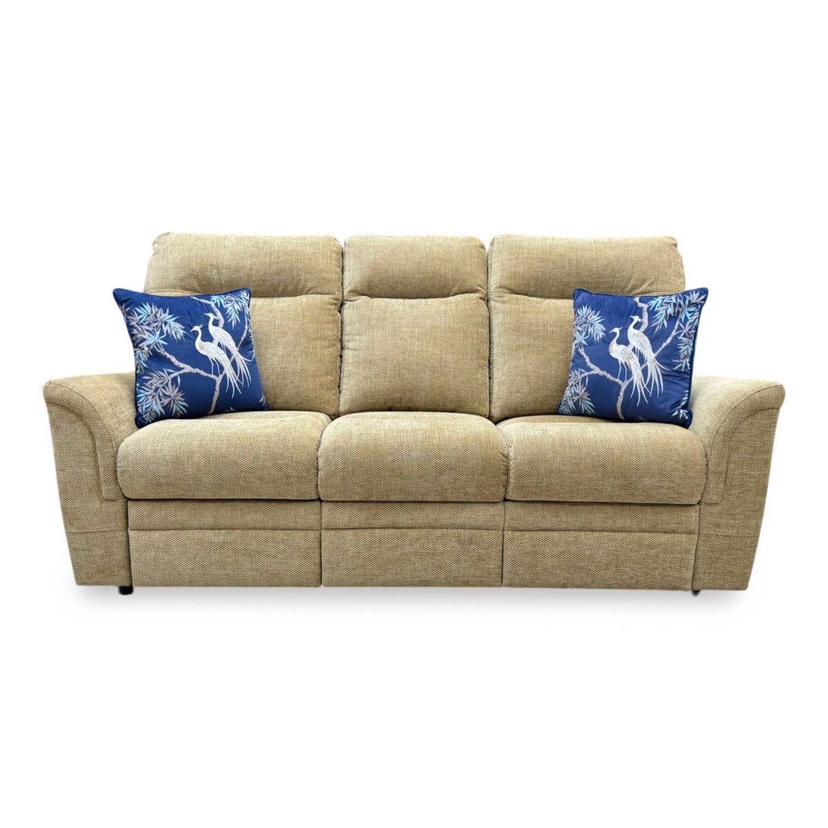 Parker Knoll 'Hudson 23' Mixed Weave Dark Beige Fabric 3 Seater Sofa