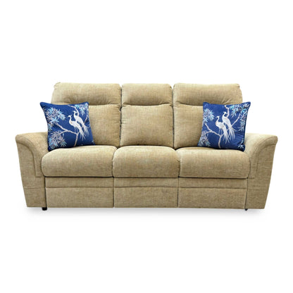 Parker Knoll 'Hudson 23' Mixed Weave Dark Beige Fabric 3 Seater Sofa