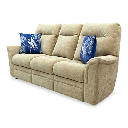 Parker Knoll 'Hudson 23' Mixed Weave Dark Beige Fabric 3 Seater Sofa