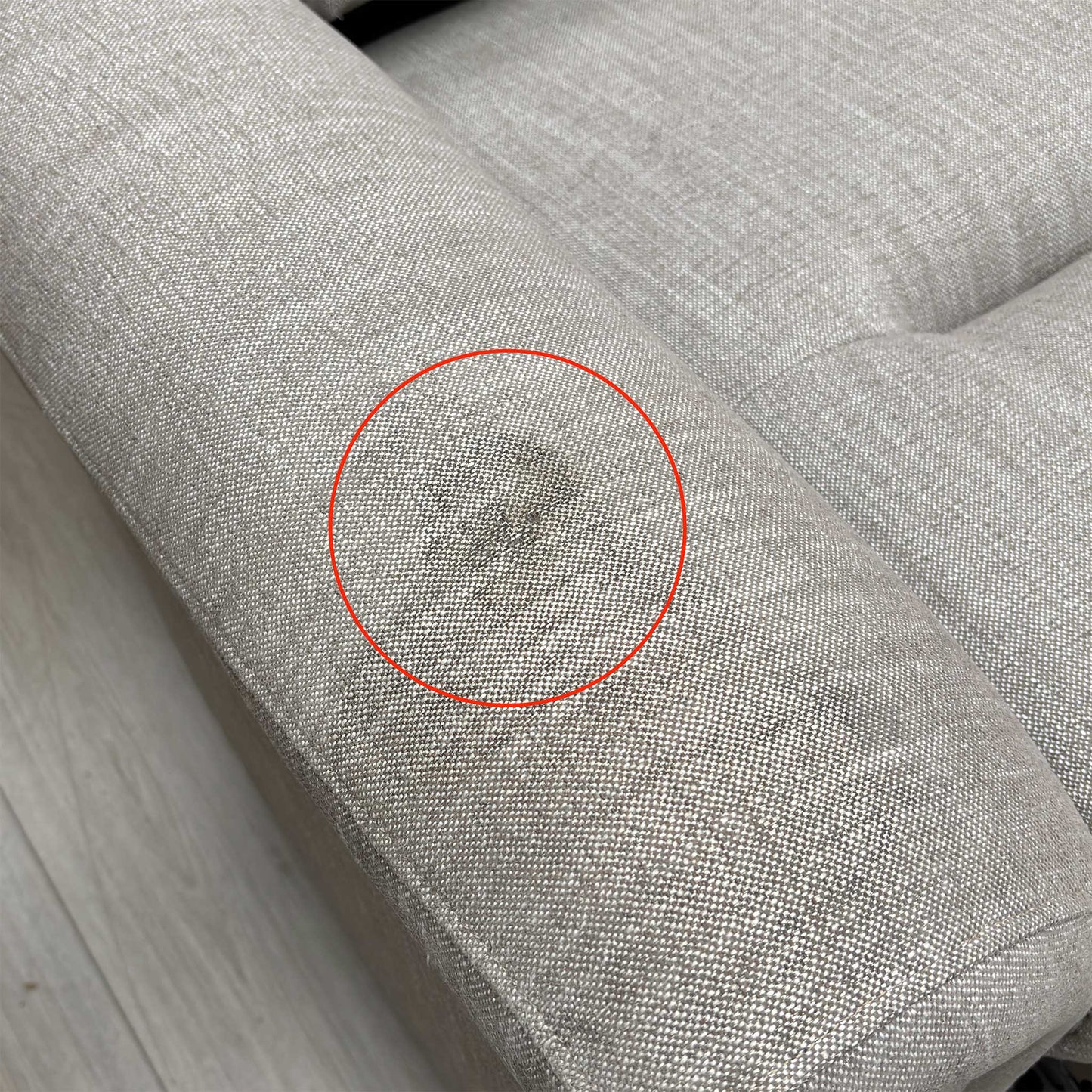 Close-up detail of the Hatton Taupe tight-weave fabric, highlighting the durable texture, premium weave quality, and subtle neutral tone.