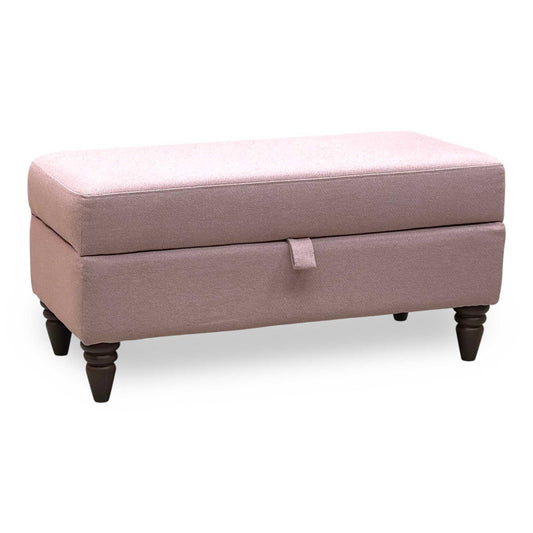 ‘Livie’ Blush Fabric Bench Storage Stool