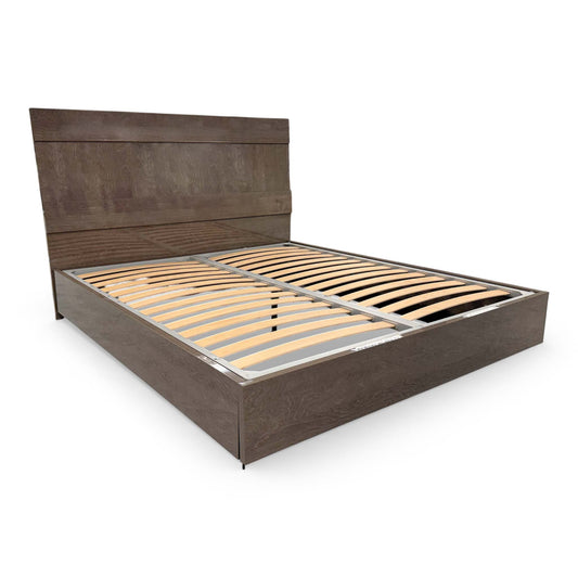 Full view of the 'Venezia' Italian Silver Birch Super King Bed Frame, featuring a sleek modern design and high-gloss silver birch finish.