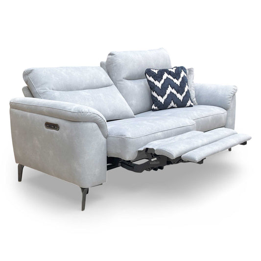 Full view of the 'Morgan' 3-seater power recliner sofa in Dexter Smoke fabric.