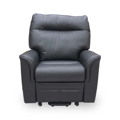 Full frontal view of the chair, highlighting the generous 106cm width and the medium comfort level seat cushioning.