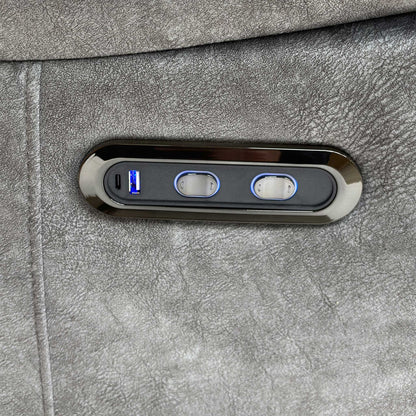 ‘Brystol’ Dapple Grey Velvet 3 Seater Power Recliner Sofa with Drop Down Cup Holder