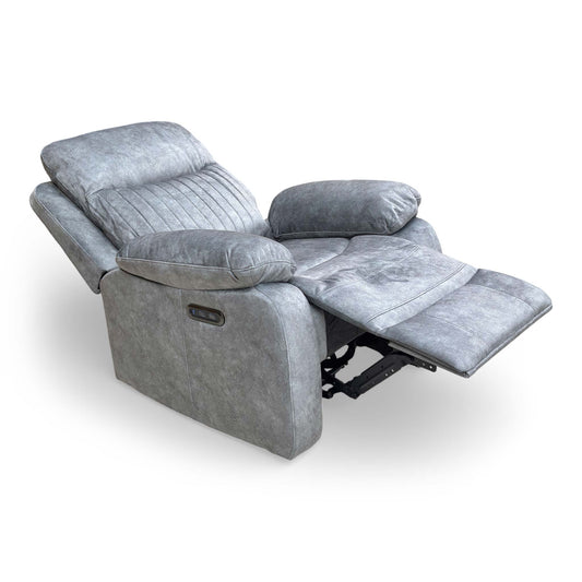 ‘Brystol’ Dapple Grey Velvet Power Recliner Chair