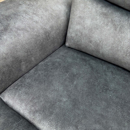 ‘Polly’ Dapple Grey Velvet Manual Recliner 2 Corner 2 Sofa with Cup Holder Console