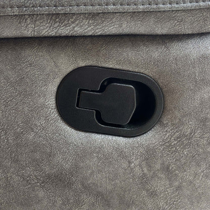 ‘Polly’ Dapple Grey Velvet Manual Recliner 2 Corner 2 Sofa with Cup Holder Console