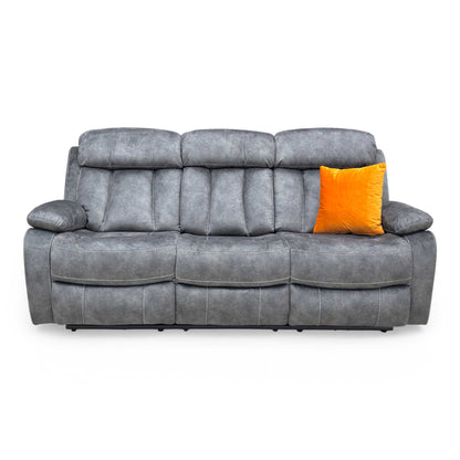 ‘Merrion’ Dapple Charcoal Fabric 3 Seater Power Recliner with Drop Down Cup Holder Direct From Manufacturer