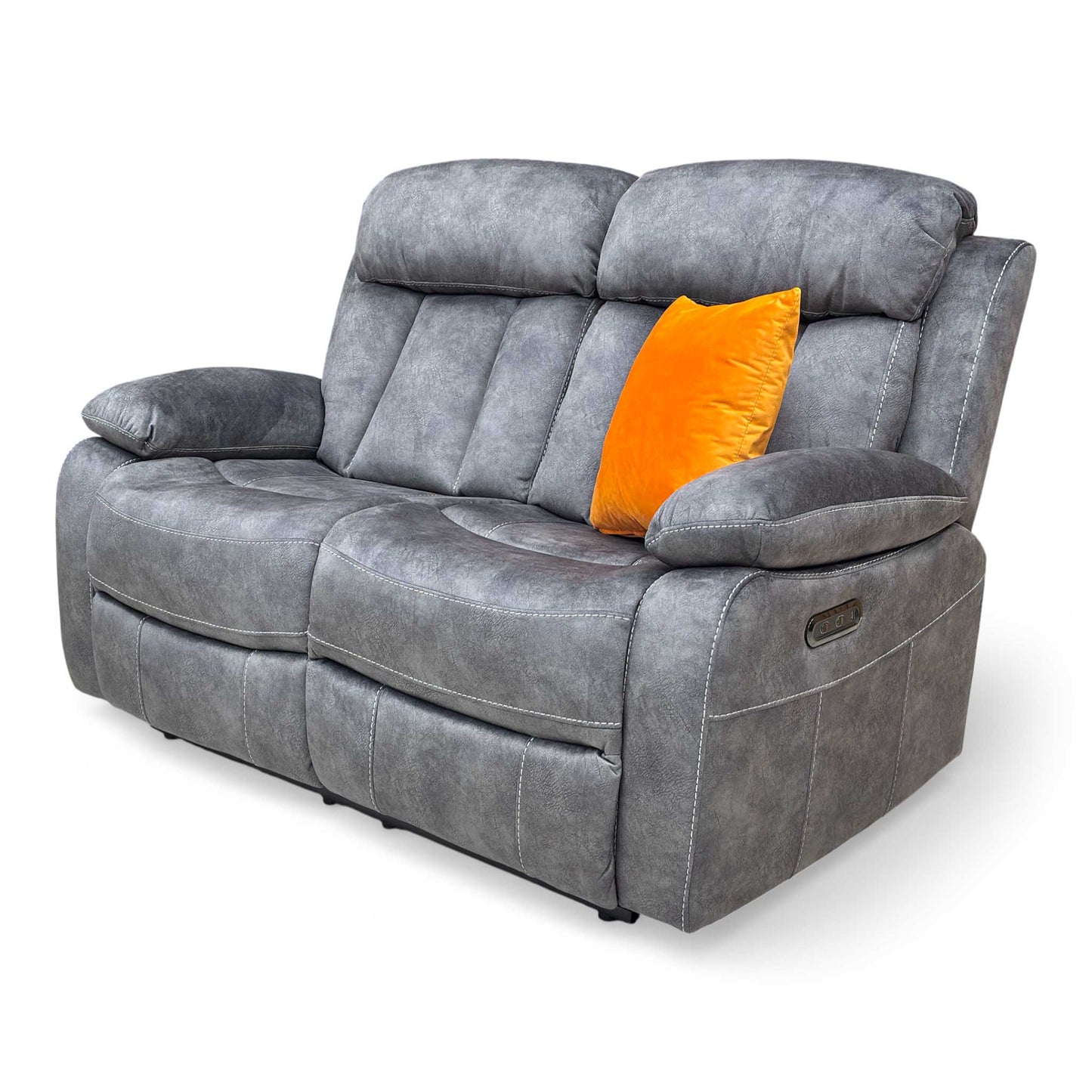‘Merrion’ Dapple Charcoal Fabric 2 Seater Power Recliner