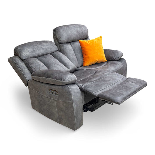 ‘Merrion’ Dapple Charcoal Fabric 2 Seater Power Recliner Direct From Manufacturer
