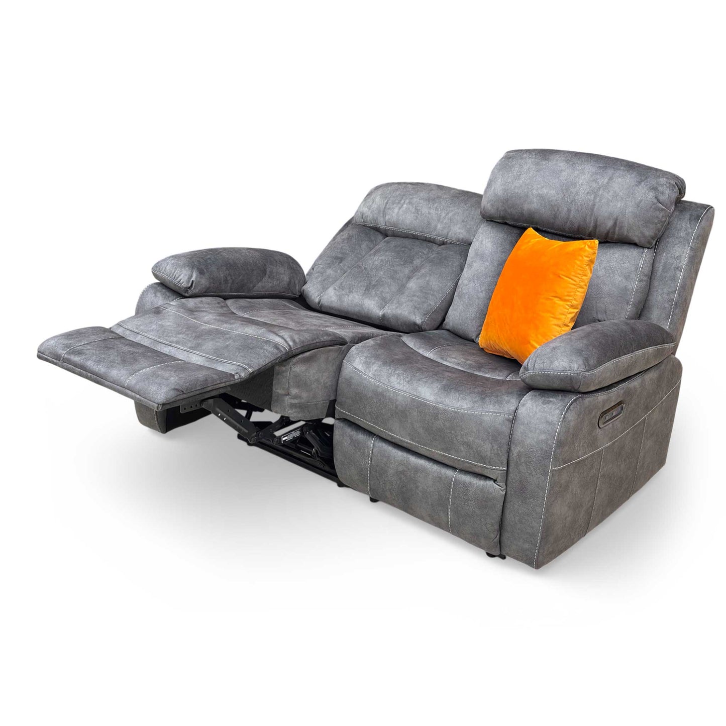 ‘Merrion’ Dapple Charcoal Fabric 2 Seater Power Recliner