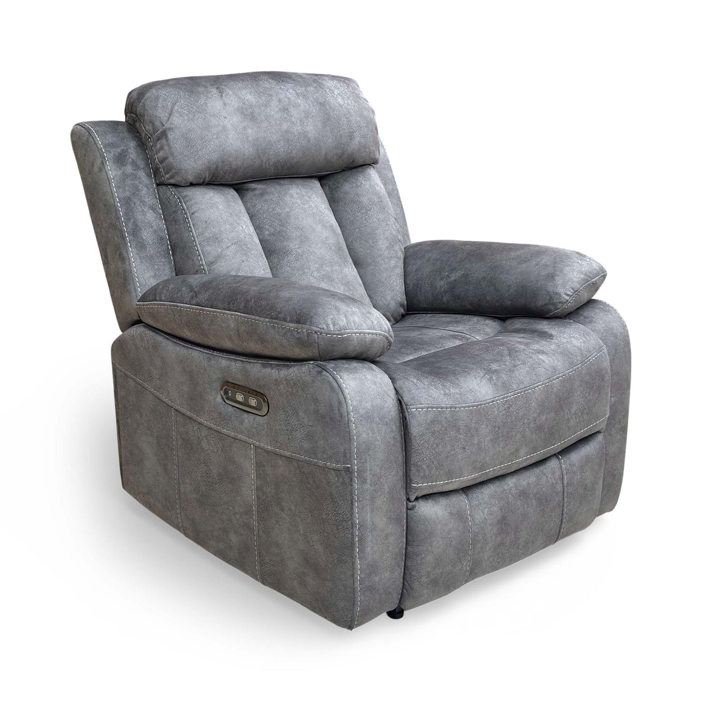 ‘Merrion' Dapple Charcoal Fabric Power Recliner Chair Direct From Manufacturer
