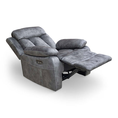 ‘Merrion' Dapple Charcoal Fabric Power Recliner Chair Direct From Manufacturer