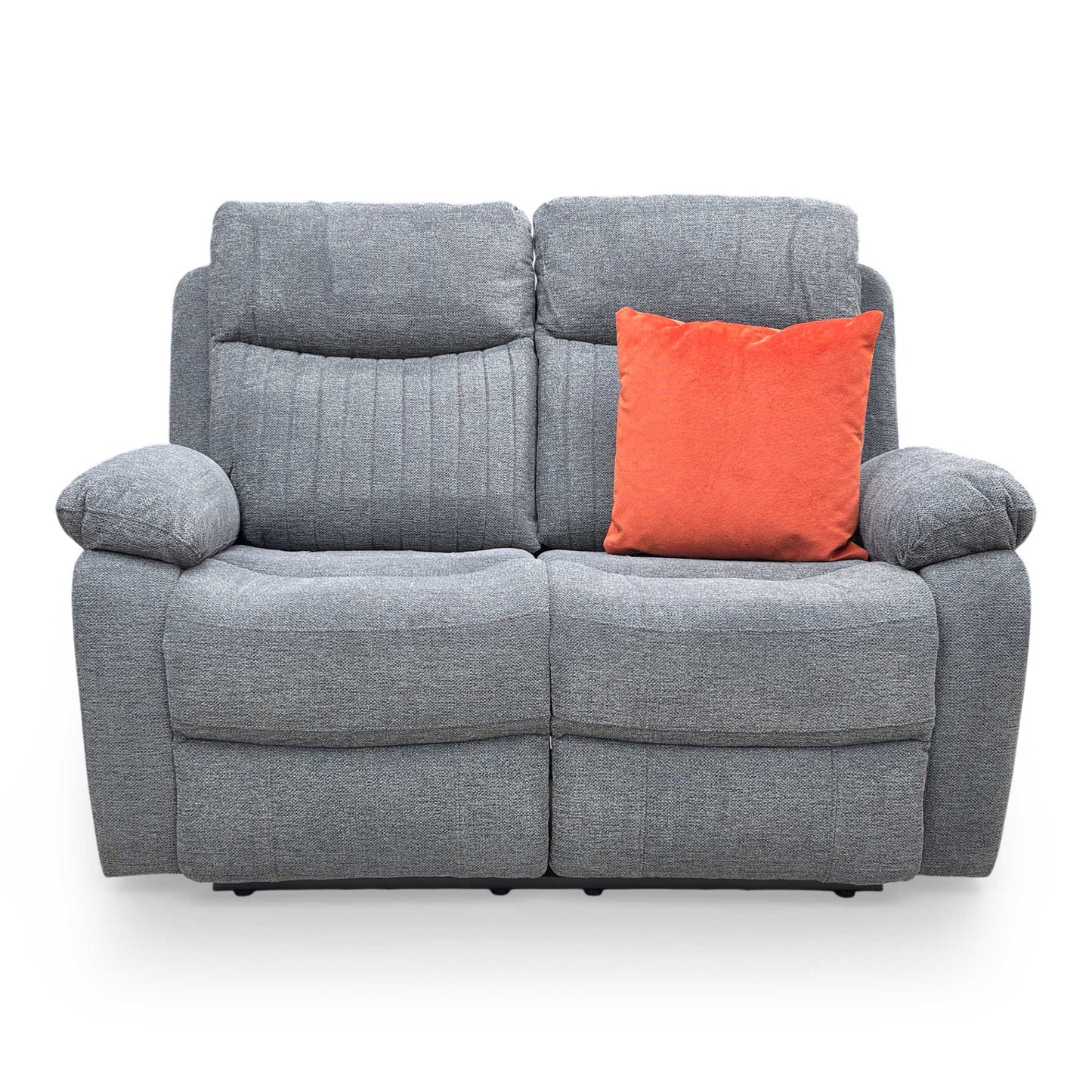 'Brystol' Dark Grey Woven Fabric 2 Seater Power Recliner Sofa