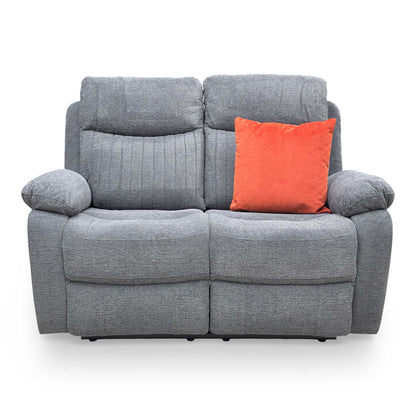 'Brystol' Dark Grey Woven Fabric 2 Seater Power Recliner Sofa
